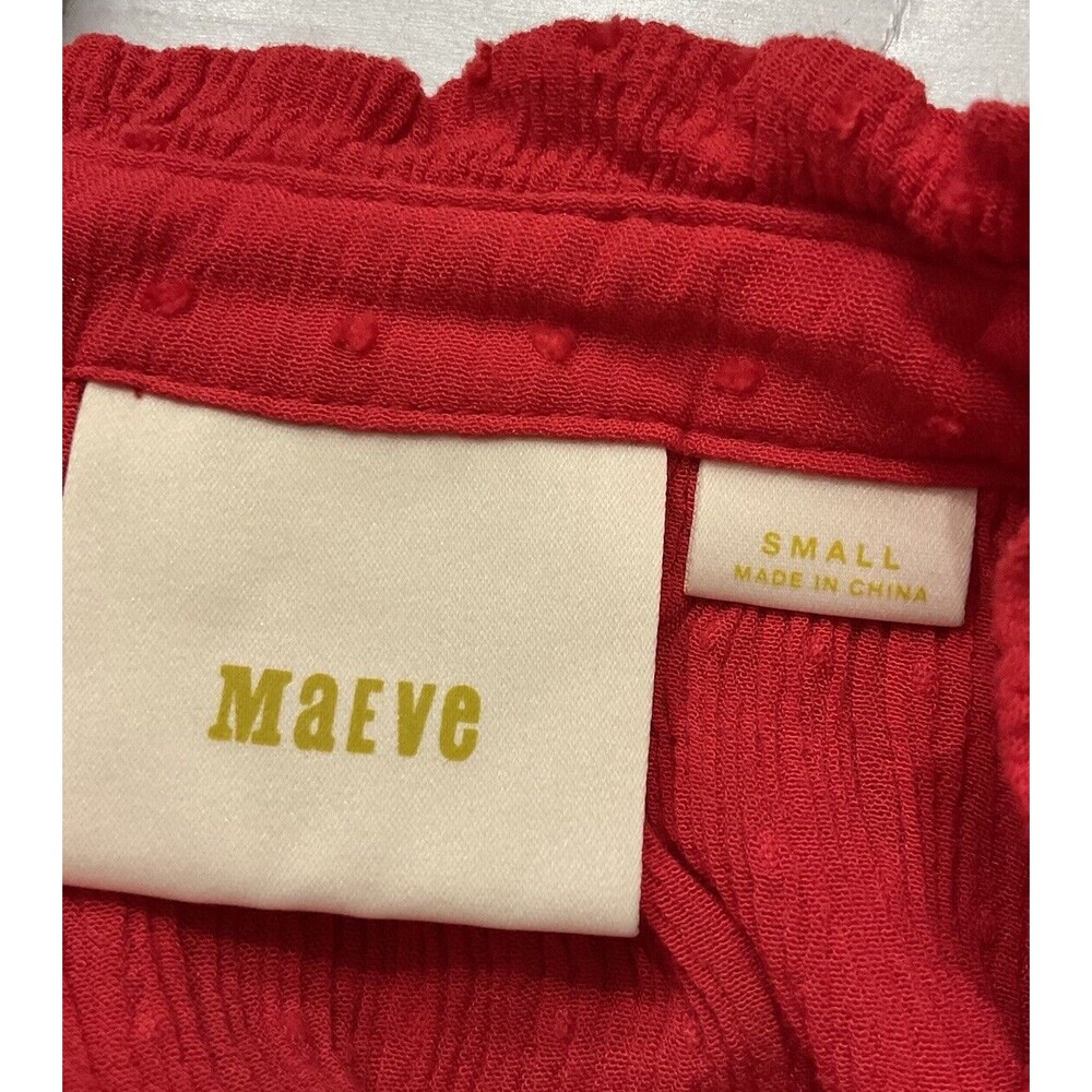Maeve Anthropologie Women’s Top Blouse Red Size Small. LTOP 796 - Picture 5 of 5